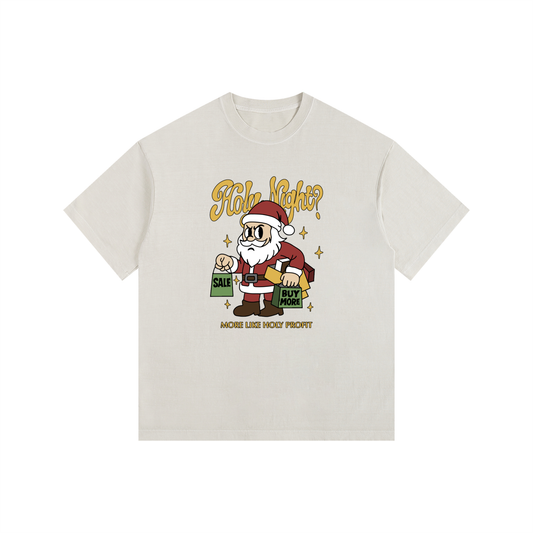 "Holy Night" Vintage Washed Oversized Cotton T-Shirt