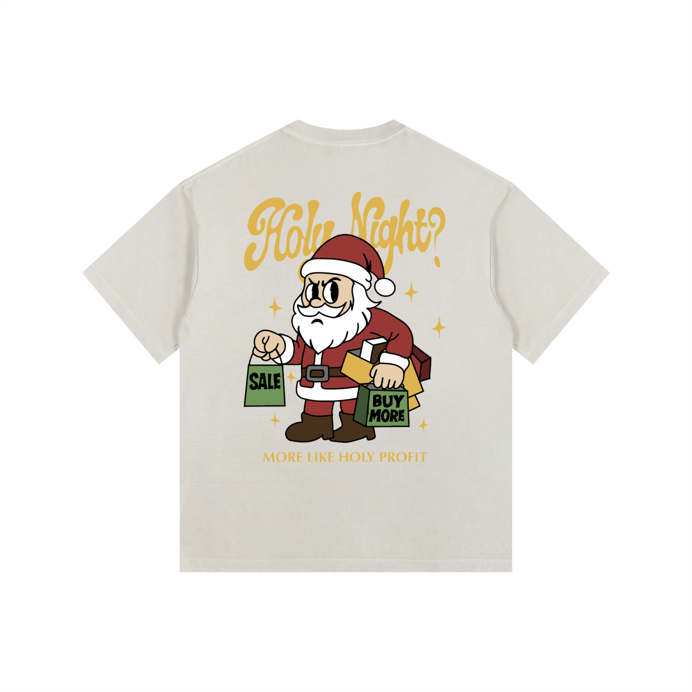 "Holy Night" Vintage Washed Oversized Cotton T-Shirt