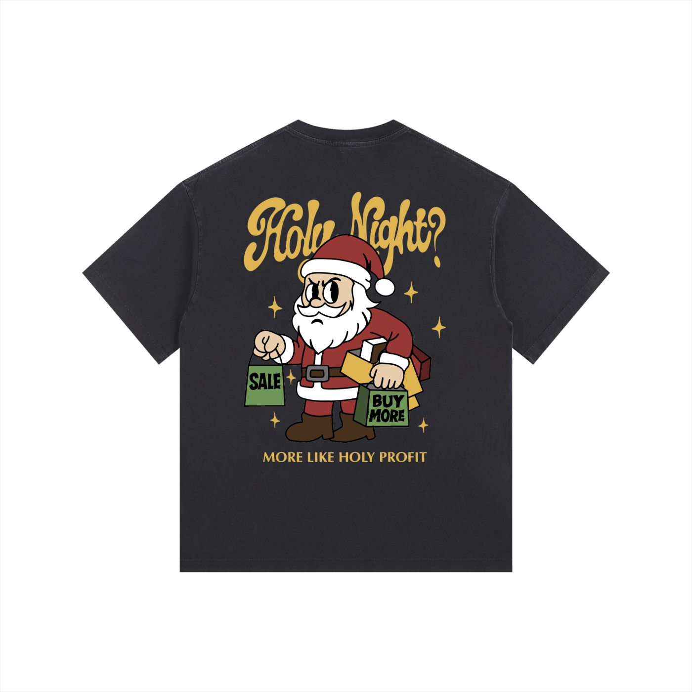 "Holy Night" Vintage Washed Oversized Cotton T-Shirt